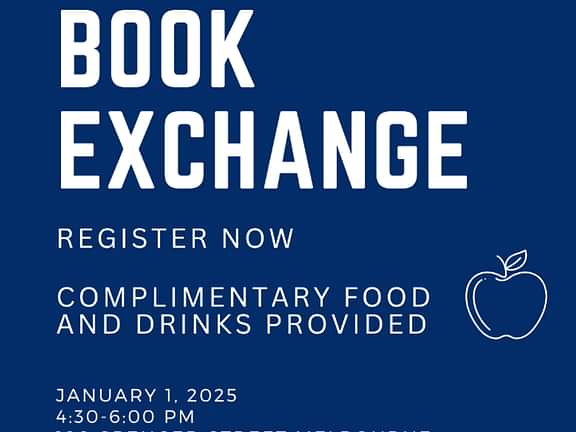 Book exchange, register now. See post for event details.