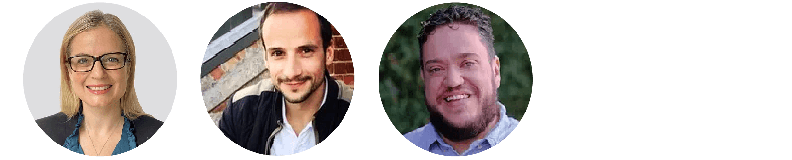 Headshots of Sam, Beau and Ben all smiling